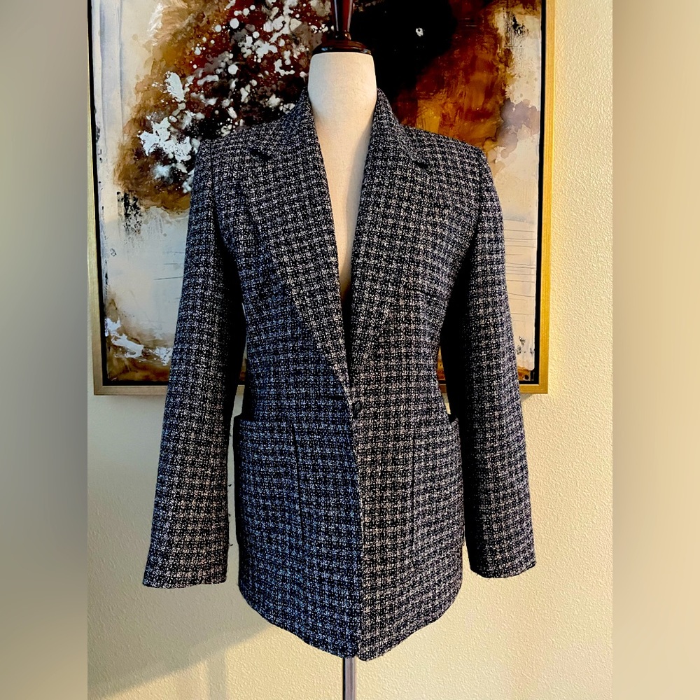 True Vintage Austin Reed London New York silk wool blazer jacket size 4 Petite ~ - Picture 1 of 12